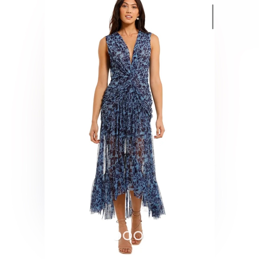 MISA “Ava” Blue Floral Dress